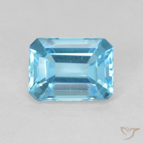 2.02ct Натуральный Свисс-Блю Топаз, Изумрудная огранка, Чистота VVS