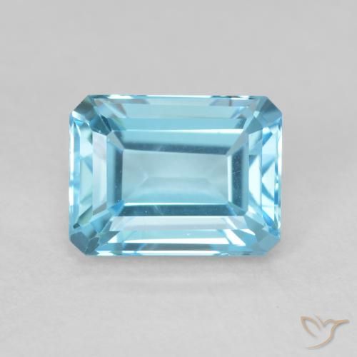 2.24ct Натуральный Свисс-Блю Топаз, Изумрудная огранка, Чистота VVS