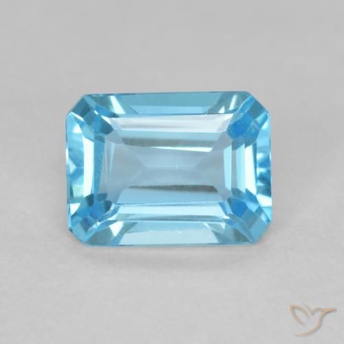 1.78ct Натуральный Свисс-Блю Топаз, Изумрудная огранка, Чистота VVS