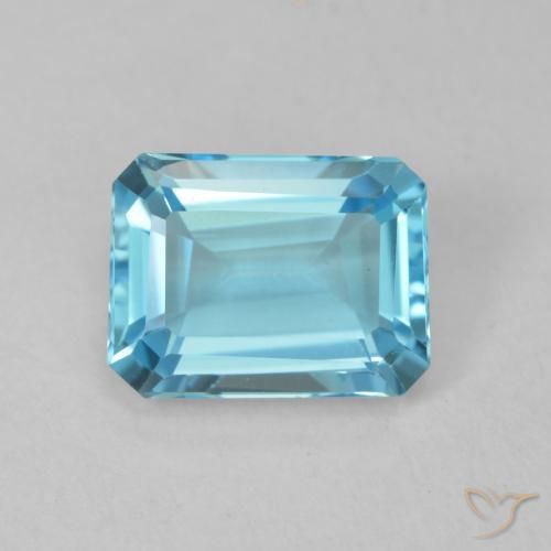 2.04ct Натуральный Свисс-Блю Топаз, Изумрудная огранка, Чистота VVS