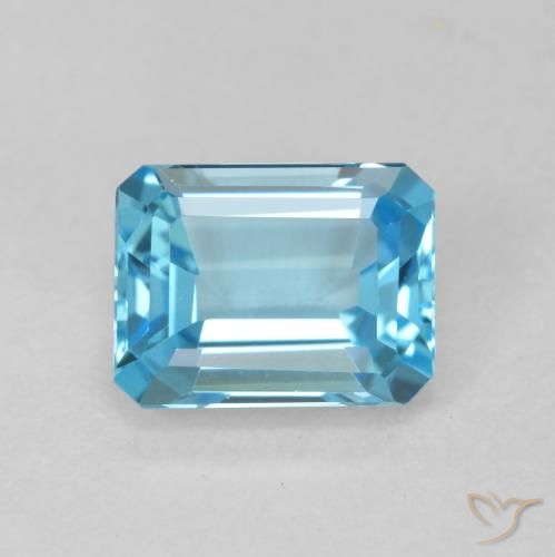 2.09ct Натуральный Свисс-Блю Топаз, Изумрудная огранка, Чистота VVS