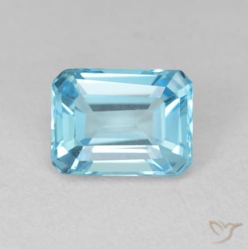 2.14ct Натуральный Свисс-Блю Топаз, Изумрудная огранка, Чистота VVS