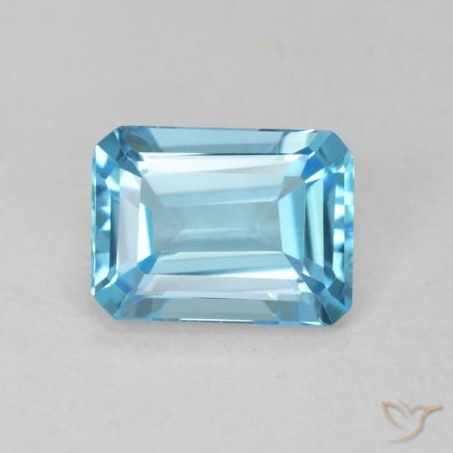 1.81ct Натуральный Свисс-Блю Топаз, Изумрудная огранка, Чистота VVS