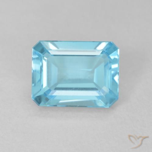 2.02ct Натуральный Свисс-Блю Топаз, Изумрудная огранка, Чистота VVS