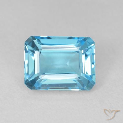 2.20ct Натуральный Свисс-Блю Топаз, Изумрудная огранка, Чистота VVS