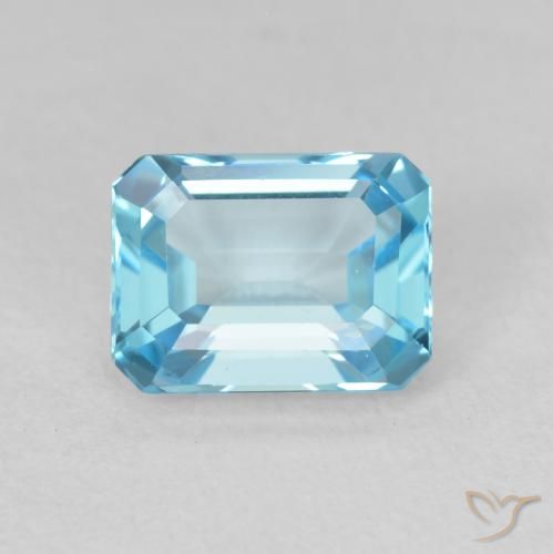 2.20ct Натуральный Свисс-Блю Топаз, Изумрудная огранка, Чистота VVS
