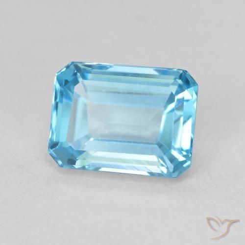 2.14ct Натуральный Свисс-Блю Топаз, Изумрудная огранка, Чистота VVS