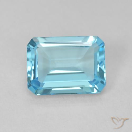 1.77ct Натуральный Светло-голубой Топаз, Изумрудная огранка, Чистота VVS