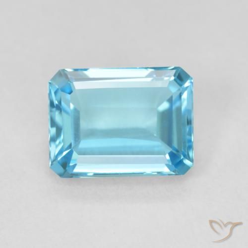 1.93ct Натуральный Свисс-Блю Топаз, Изумрудная огранка, Чистота VVS