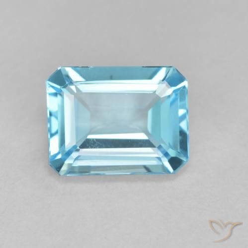 1.95ct Натуральный Свисс-Блю Топаз, Изумрудная огранка, Чистота VVS