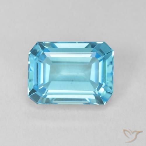 2.08ct Натуральный Свисс-Блю Топаз, Изумрудная огранка, Чистота VVS