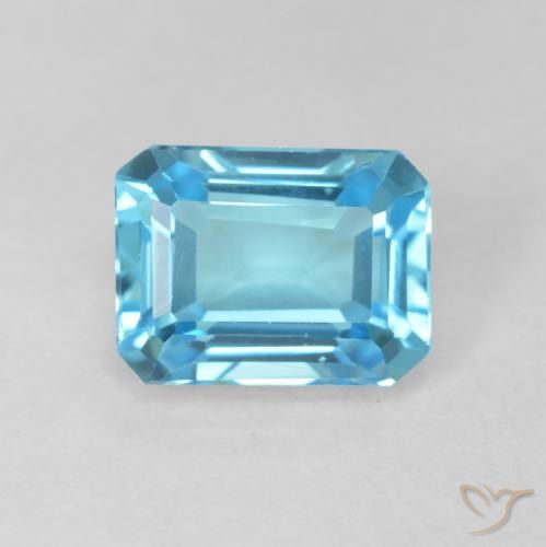 2.08ct Натуральный Свисс-Блю Топаз, Изумрудная огранка, Чистота VVS