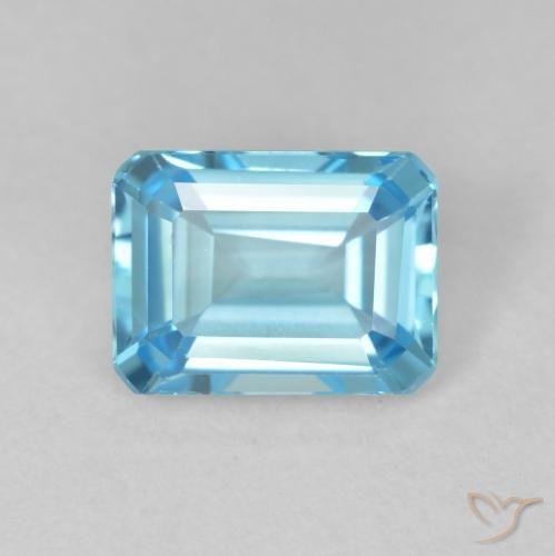 1.95ct Натуральный Свисс-Блю Топаз, Изумрудная огранка, Чистота VVS