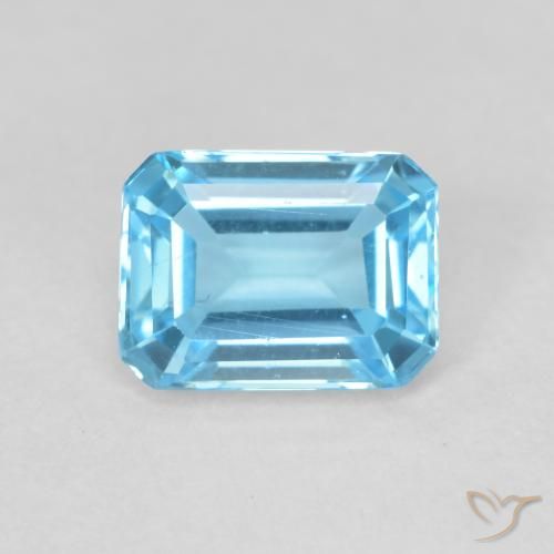 1.98ct Натуральный Свисс-Блю Топаз, Изумрудная огранка, VVS-VS