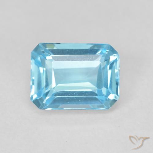 2.13ct Натуральный Свисс-Блю Топаз, Изумрудная огранка, VVS-VS