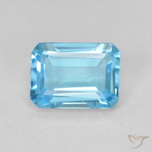 1.83ct Натуральный Свисс-Блю Топаз, Изумрудная огранка, VVS-VS