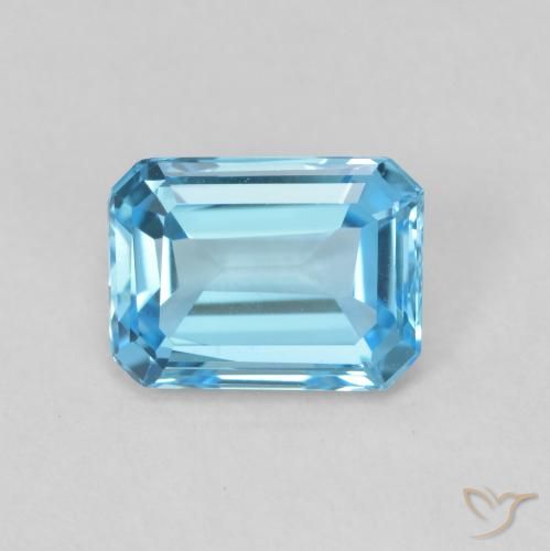 1.80ct Натуральный Свисс-Блю Топаз, Изумрудная огранка, VVS-VS