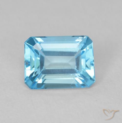 1.89ct Натуральный Свисс-Блю Топаз, Изумрудная огранка, VVS-VS