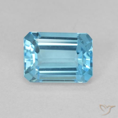 2.10ct Натуральный Свисс-Блю Топаз, Изумрудная огранка, VVS-VS