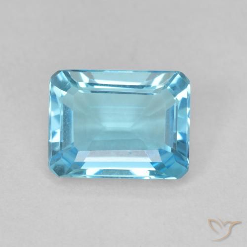 1.79ct Натуральный Светло-синий Топаз, Изумрудная огранка, VVS-VS