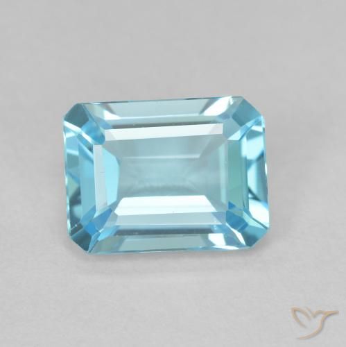 1.94ct Натуральный Светло-синий Топаз, Изумрудная огранка, VVS-VS