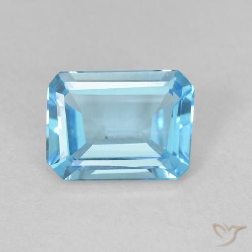 1.62ct Натуральный Свисс-Блю Топаз, Изумрудная огранка, Чистота VVS