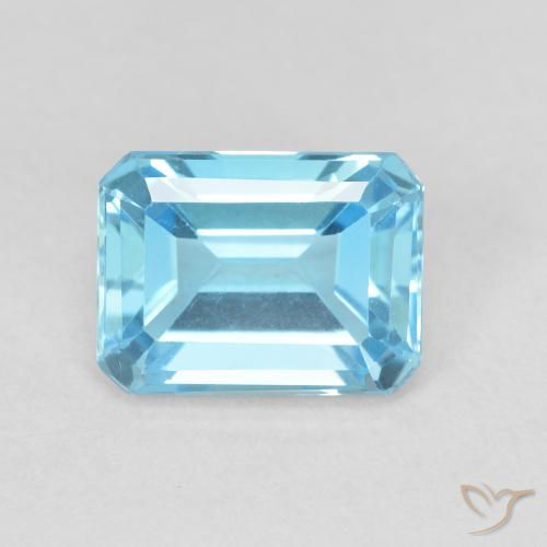 2.17ct Натуральный Свисс-Блю Топаз, Изумрудная огранка, Чистота VVS