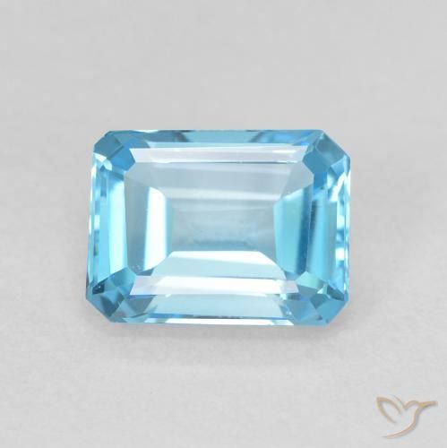 2.06ct Натуральный Свисс-Блю Топаз, Изумрудная огранка, Чистота VVS