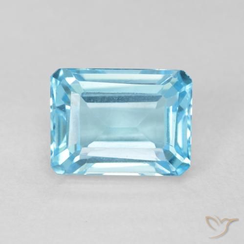 2.35ct Натуральный Свисс-Блю Топаз, Изумрудная огранка, VVS-VS