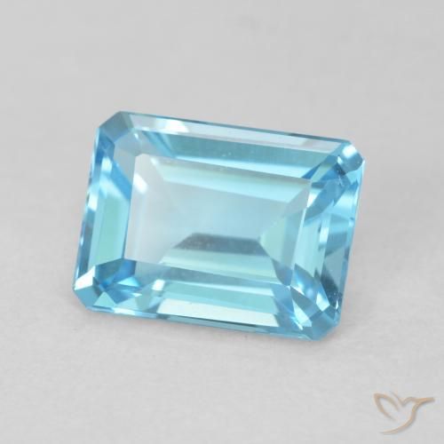 1.81ct Натуральный Свисс-Блю Топаз, Изумрудная огранка, Чистота VVS