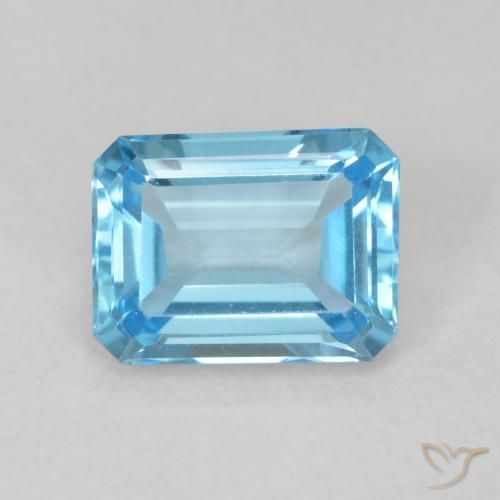 1.77ct Натуральный Свисс-Блю Топаз, Изумрудная огранка, Чистота VVS