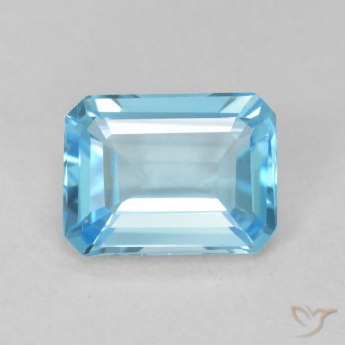 1.75ct Натуральный Свисс-Блю Топаз, Изумрудная огранка, Чистота VVS