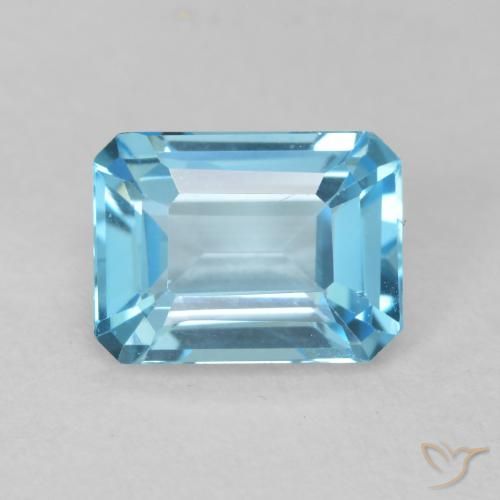 1.91ct Натуральный Свисс-Блю Топаз, Изумрудная огранка, Чистота VVS