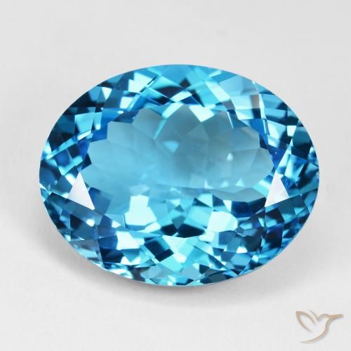 35.58ct Натуральный Свисс-Блю Топаз, Овал, Чистота VVS