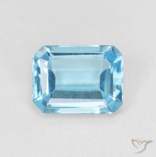 1.80ct Натуральный Глубокий синий майя Топаз, Изумрудная огранка, Чистота VVS