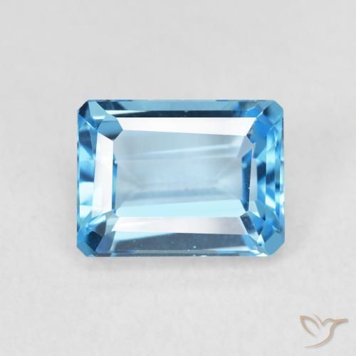 2.31ct Натуральный Свисс-Блю Топаз, Изумрудная огранка, Чистота VVS