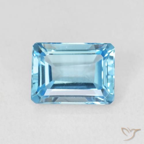 1.88ct Натуральный Свисс-Блю Топаз, Изумрудная огранка, Чистота VVS