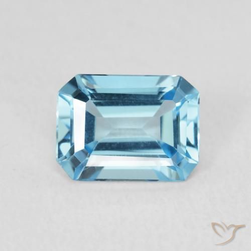 1.79ct Натуральный Глубокий синий майя Топаз, Изумрудная огранка, Чистота VVS