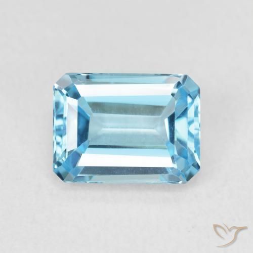 2.09ct Натуральный Свисс-Блю Топаз, Изумрудная огранка, Чистота VVS