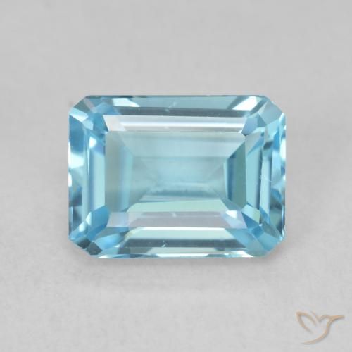 2.07ct Натуральный Свисс-Блю Топаз, Изумрудная огранка, Чистота VS