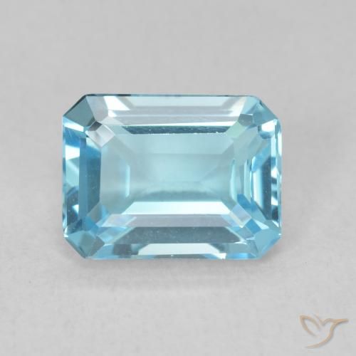 1.90ct Натуральный Свисс-Блю Топаз, Изумрудная огранка, Чистота VVS