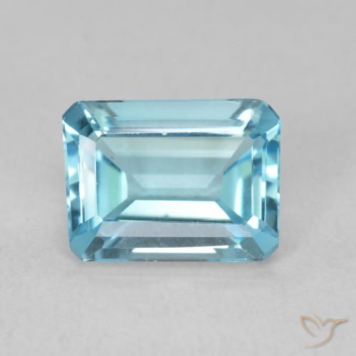 1.83ct Натуральный Свисс-Блю Топаз, Изумрудная огранка, Чистота VVS