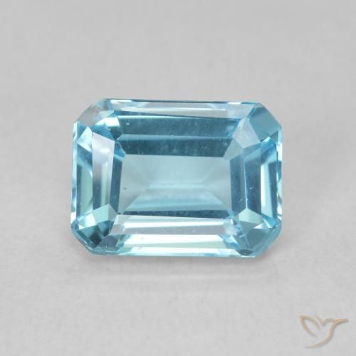 1.78ct Натуральный Свисс-Блю Топаз, Изумрудная огранка, Чистота VVS