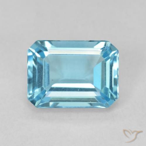 1.93ct Натуральный Свисс-Блю Топаз, Изумрудная огранка, VVS-VS