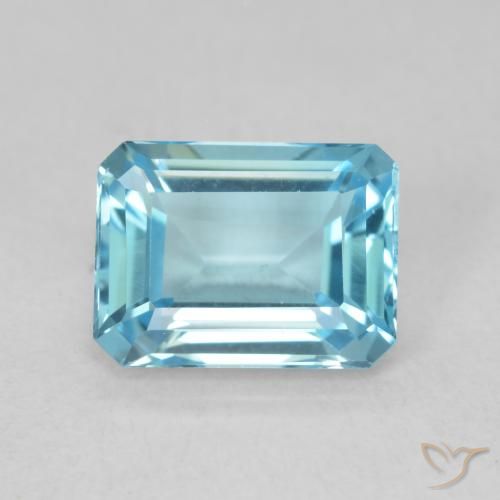 1.92ct Натуральный Свисс-Блю Топаз, Изумрудная огранка, Чистота VVS