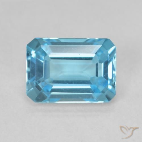 1.82ct Натуральный Свисс-Блю Топаз, Изумрудная огранка, Чистота VVS