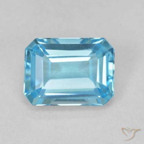 1.90ct Натуральный Свисс-Блю Топаз, Изумрудная огранка, Чистота VVS