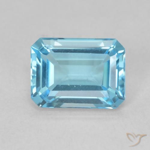 1.91ct Натуральный Свисс-Блю Топаз, Изумрудная огранка, Чистота VVS