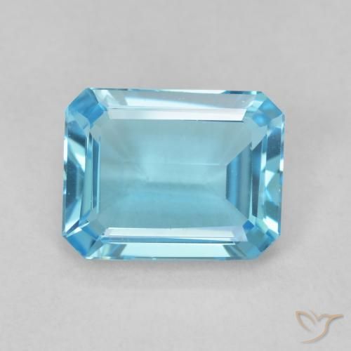 1.72ct Натуральный Свисс-Блю Топаз, Изумрудная огранка, Чистота VVS