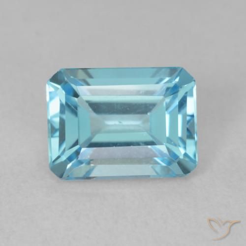 1.88ct Натуральный Свисс-Блю Топаз, Изумрудная огранка, VVS-VS